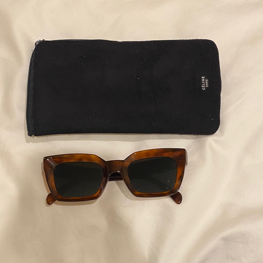 Celine Tortoiseshell Square Sunglasses - Brown/Black